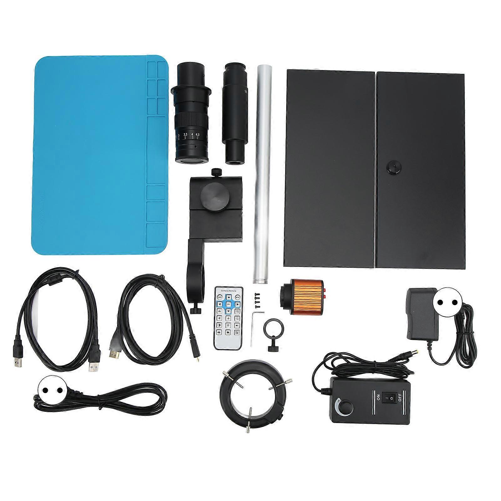 Industry Microscope Camera Kit with LED Light 24MP 180X C Mount for BGA PCB Welding Phone Repairing AC100‑240V