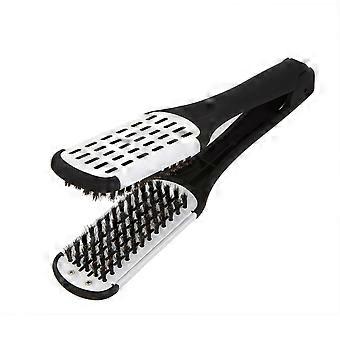 Elegante pettine di pelo di cinghiale, design a morsetto per una presa sicura, spazzola antistatica a doppia faccia per una stiratura liscia e naturale, professionale
