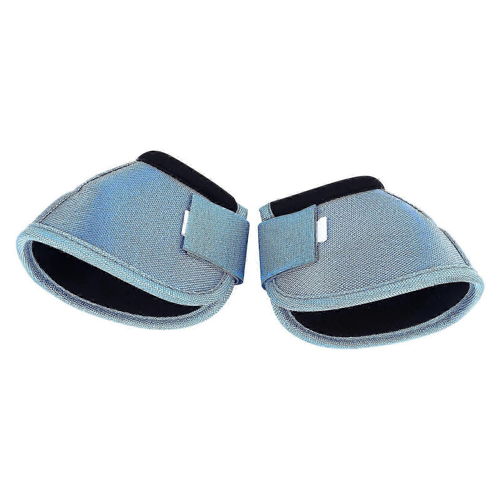 أحذية جرس الحصان أكسفورد القماش ارتداء المقاومة مريحة تنفس الحصان حافر حماية الأحذية لإمدادات الحصان والعتاد الأزرق S رقم الصنف 1-405-898