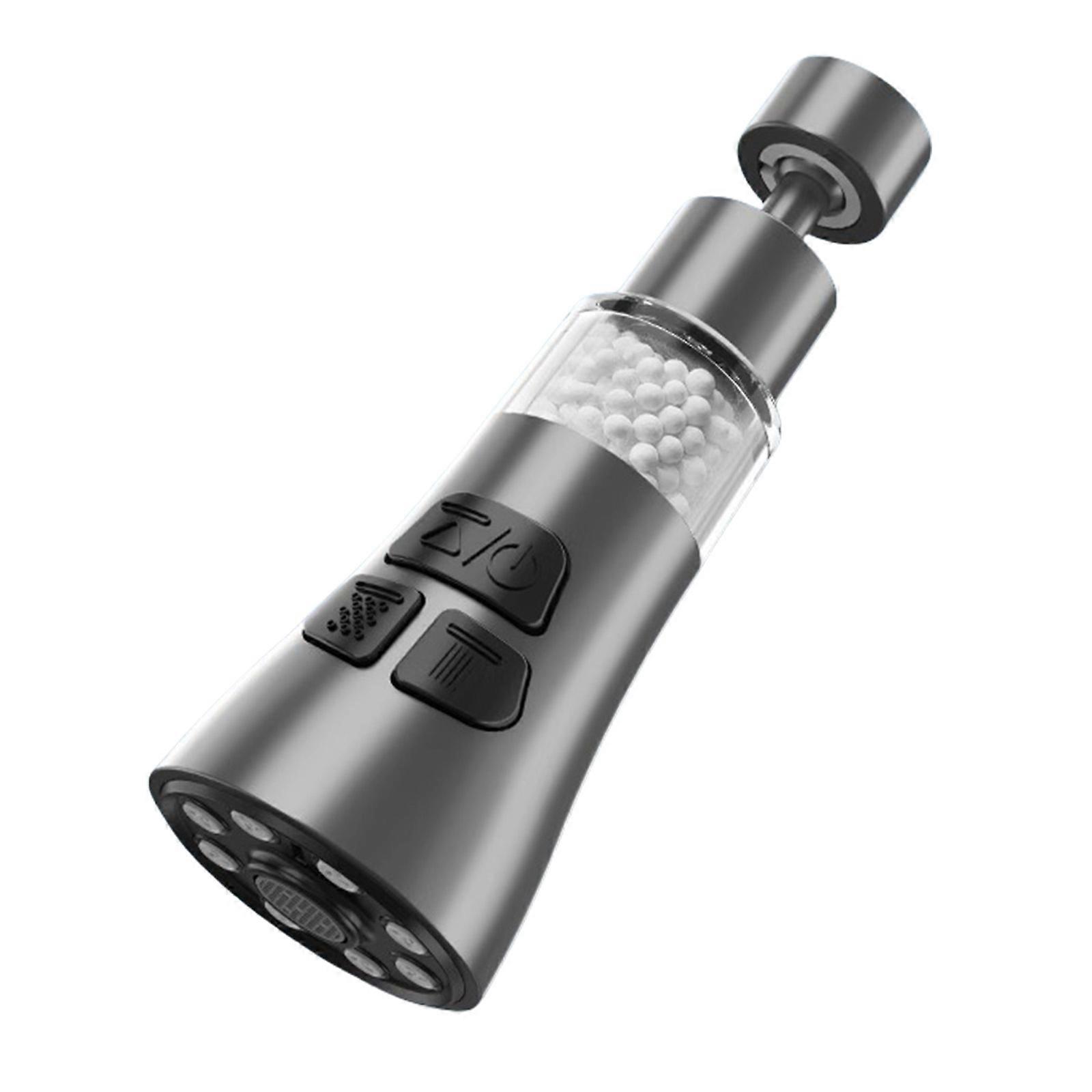 720 Degree Rotating Kitchen Faucet Extender 3 Function Sink Faucet Strainer Washbasin Faucet Bubbler Nozzle Enduring Gun Ash