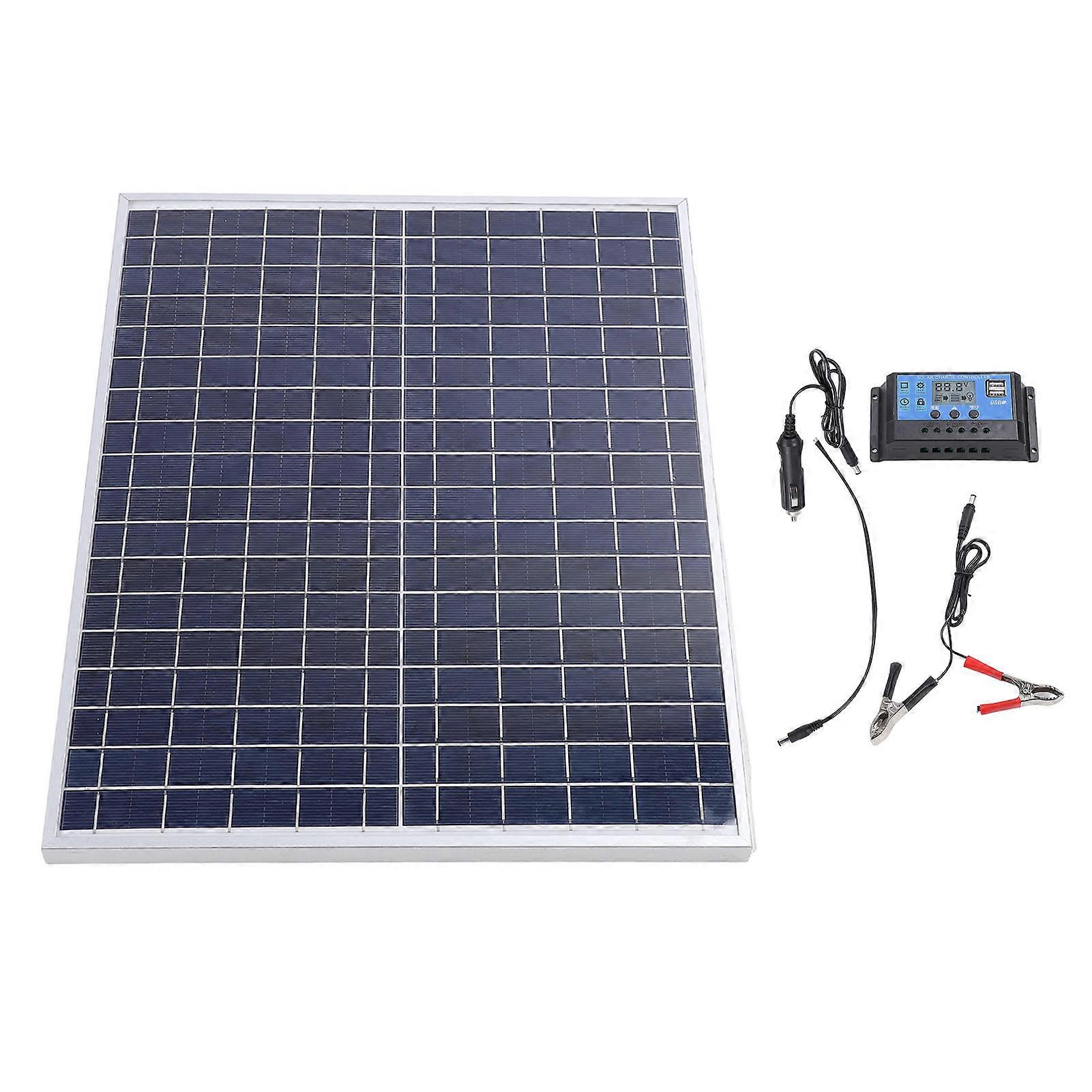 Solar Panel Kit System with Controller 22W DC18V Portable IP65 Water Proof for Home Shed Cabin Boat Motorhome Automotive