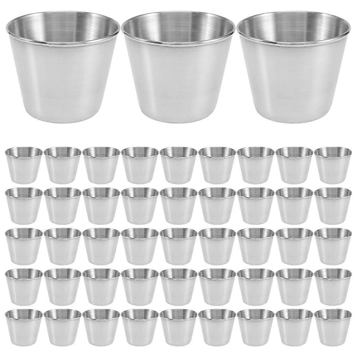 48 Packs 1.5Oz/45Ml Condiment Sauce Cups Stainless Steel Dipping Sauce Cups Reusable Condiment Dishe