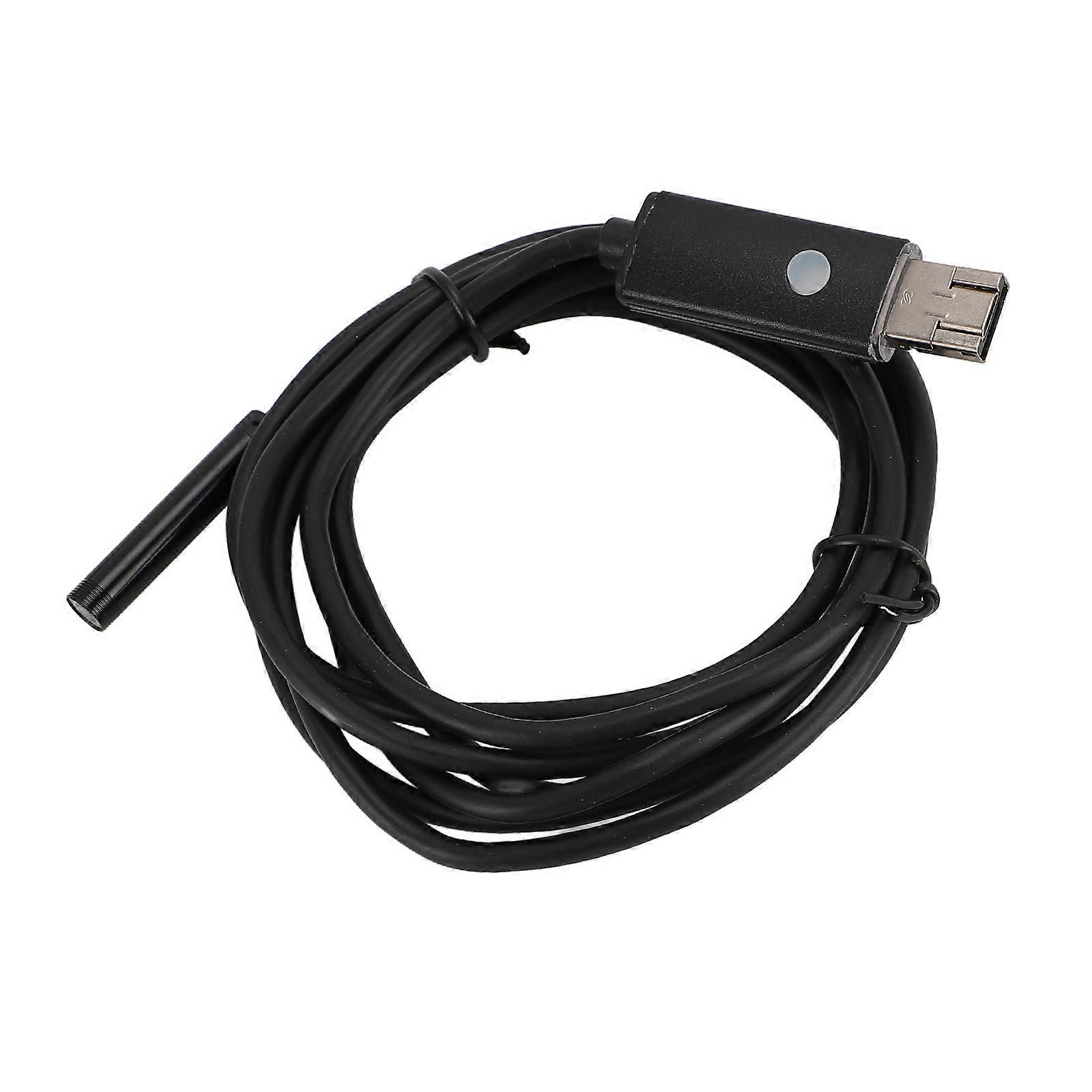 Endoscope Camera with 6 Adjustable LED Lights Semi Rigid Cable 360° Rotatable IP67 Water Resistant USB Inspection Camera for Phone Tablet Black 5m / 