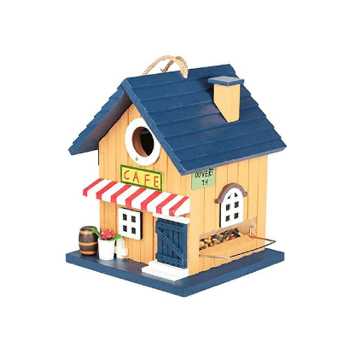 2IN1 Cafe Blue-Bird House And Birdfeeder 2 Options Entrance Size