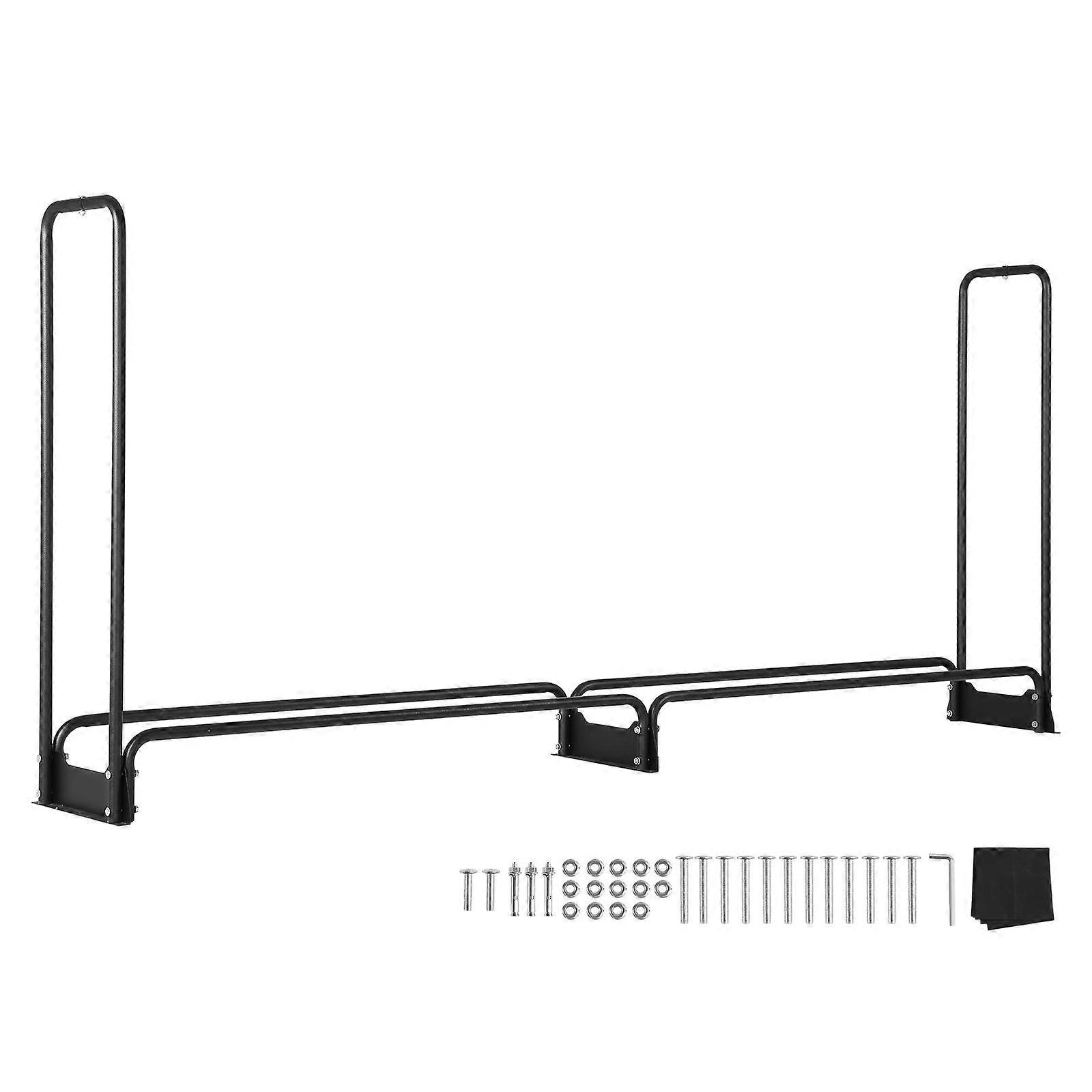 8.5FT υπαίθριο ράφι καυσόξυλων με κάλυψη, 102x14.2x46.1 in, κάτοχος καυσόξυλων βαρέως τύπου & αδιάβροχο κάλυμμα 600D Oxford για τζάκι, αίθριο