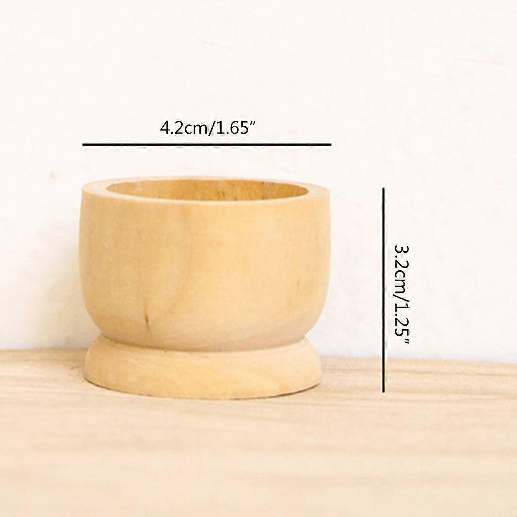 5PCS Easter Simple Unpainted Portable Kitchen Tool Egg Cup Wood Storage Holders