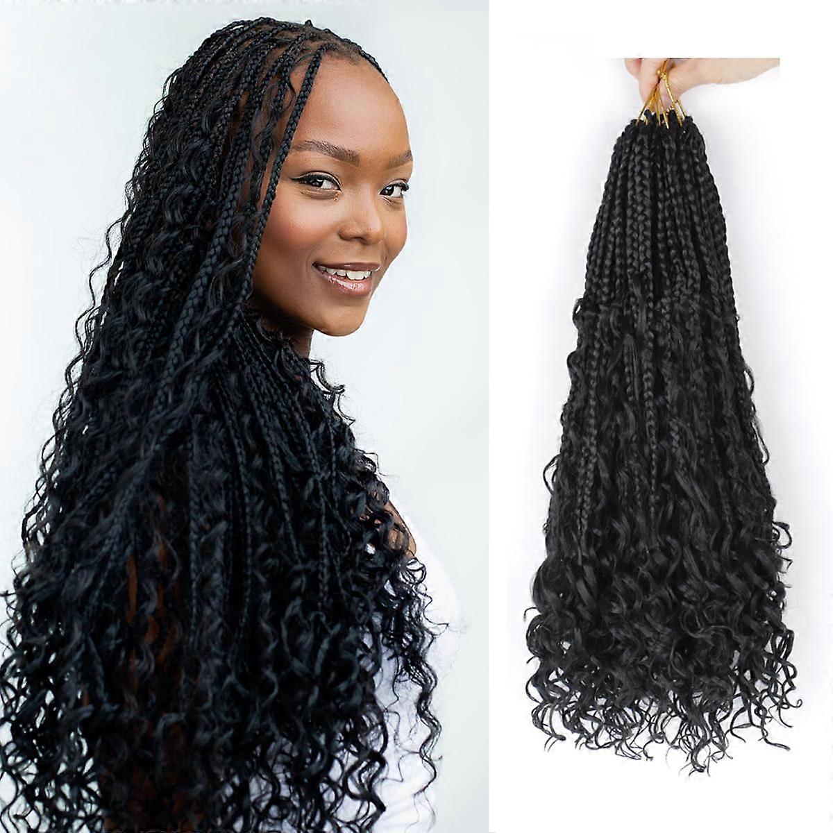 8 Pacotes de Tranças de Crochê Boho para Cabelo Sintético para Mulheres Negras 18 Polegadas