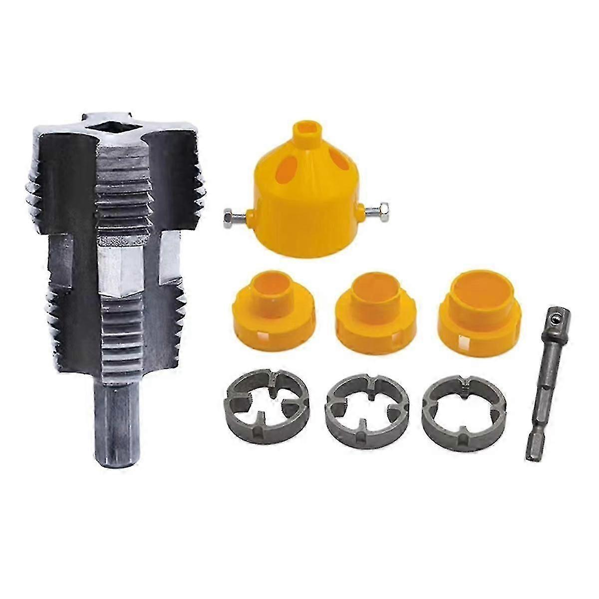 9pcs/Set PVC Pipe Threader Kit Pipe Threader Pipe Round Die 4/6 Points PPR Water Pipe Internal Thre