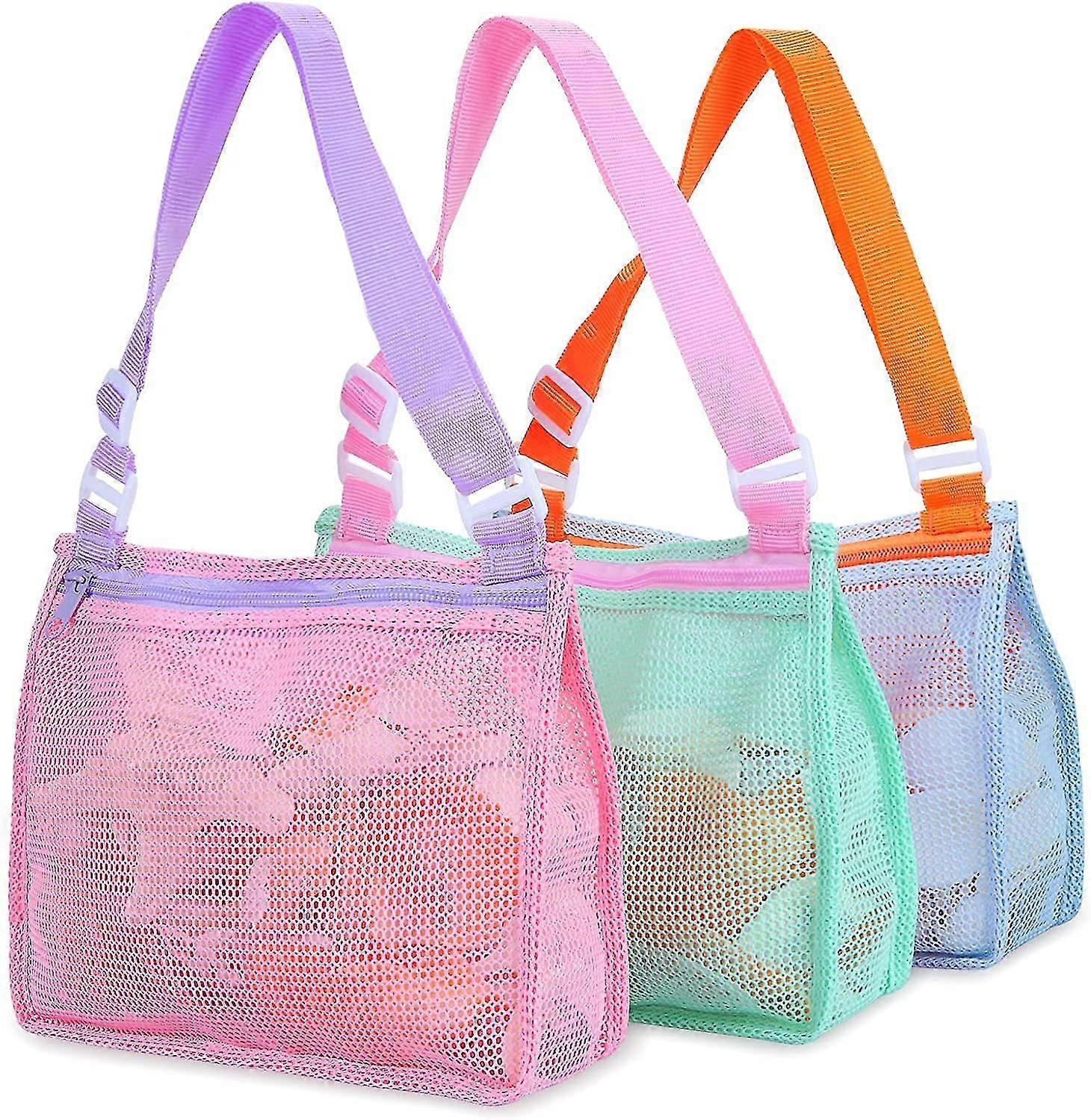 Beach Mesh Bag Shell Collection Bag Toy Organizer Storage Bag (a)48x24x8cm