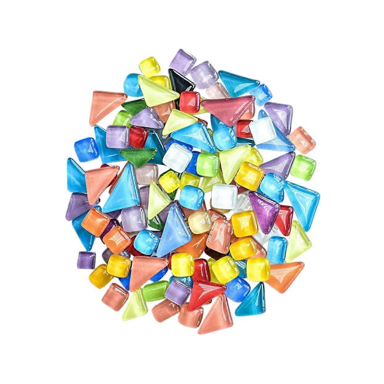 DIY Mosaic Craft Kit with Handmade Glass Patches for Vase and Photo Frame Decor - Safe Glass Material, 1 Bag