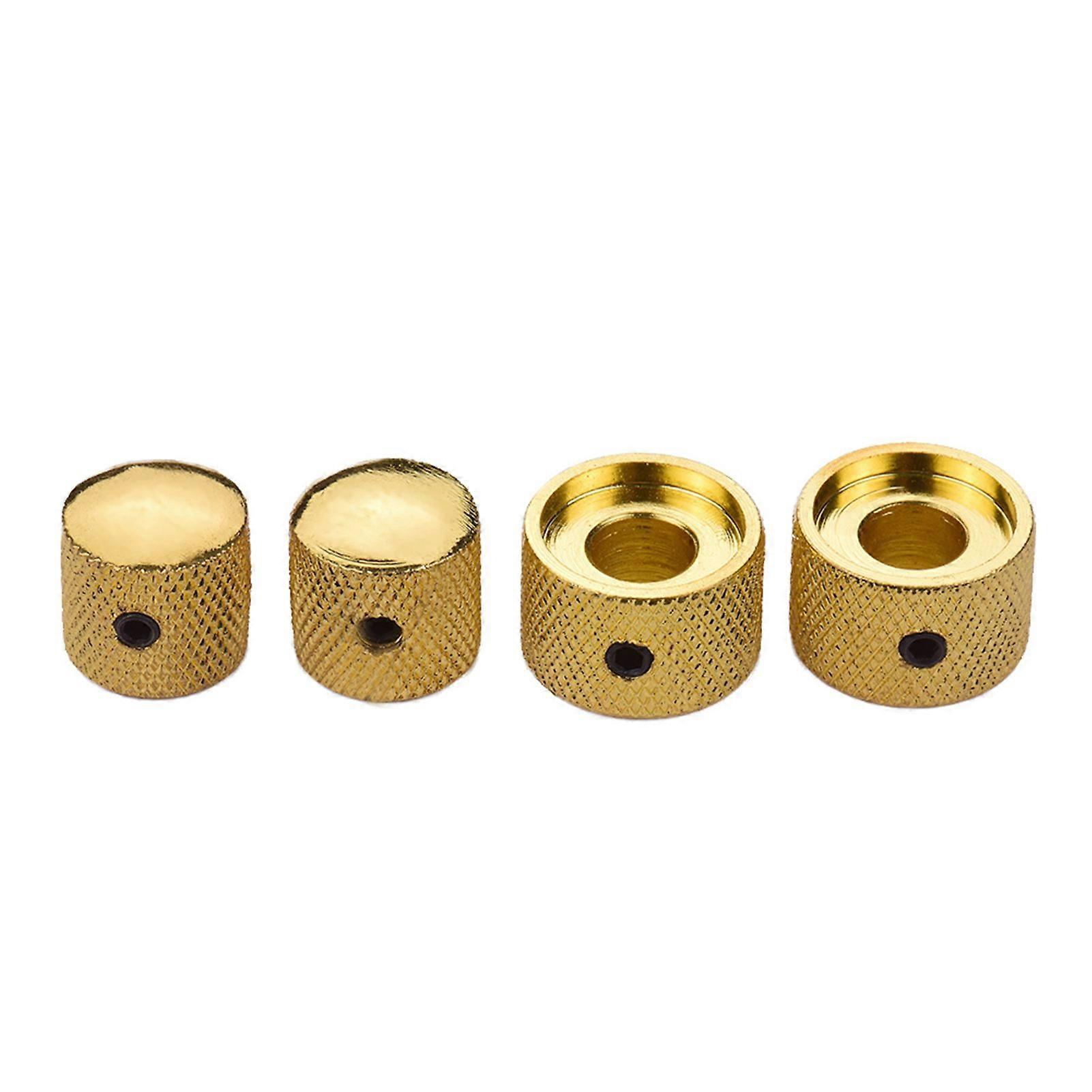 2 Sets Dual Concentric Stacked Control Knobs Gold Alloy 7x5x2cm