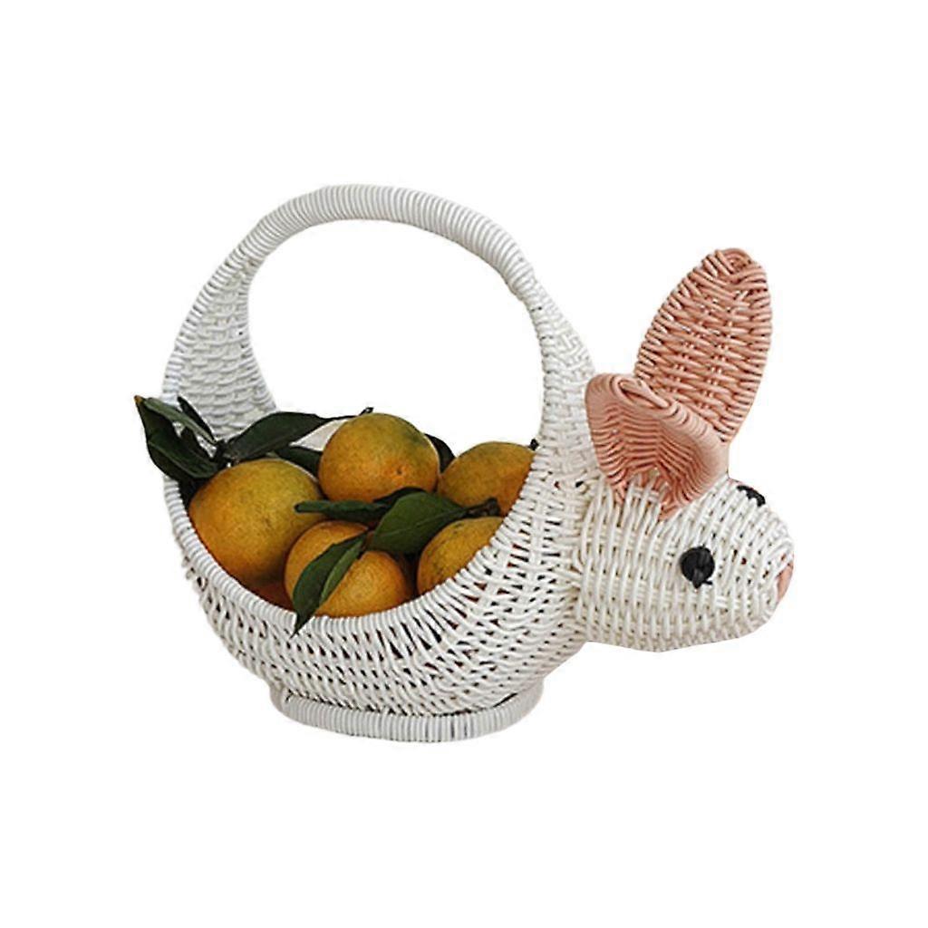 Rabbit Shaped Decorative Basket Plastic Storage Basket Elegant Fruit Organizer
