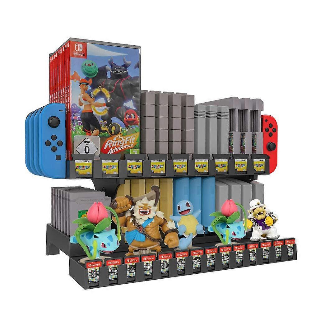 Multifunctional Game Storage and Display Stand for NSW/NDS/3DS/Amiibo/NDS series/Game Boy/FC/SFC/NES/SNES/N64