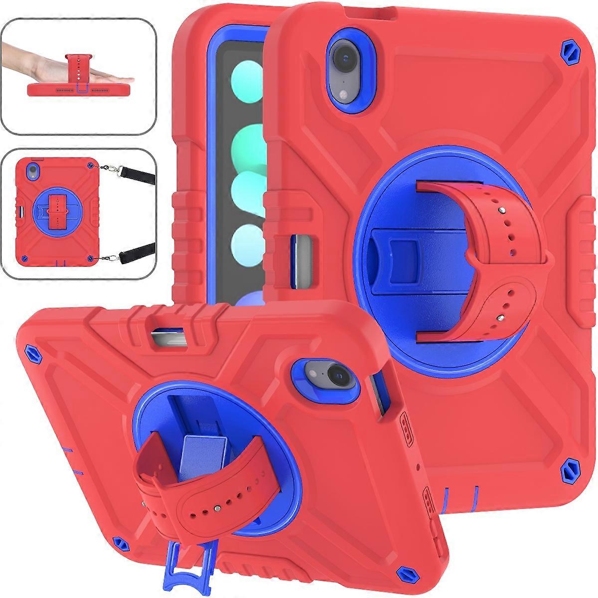 X Rotation PC Hybrid Silicone Tablet Case with Strap