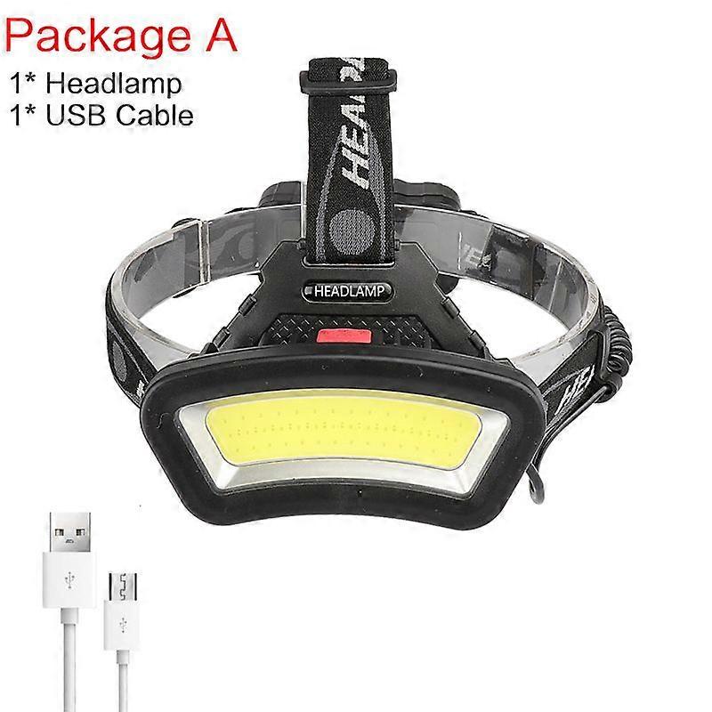 2x18650 2x18650 aste LED Sauna Lamp 200m Long Lighting Distance Wide Angle COB Headlamp Lantern USB Use