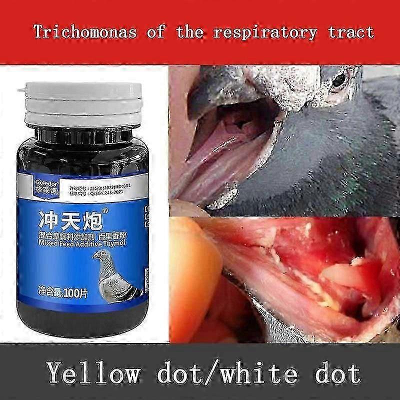 Homing pigeon racing pigeon Trichomonas respiratory tract yellow dots and white dots double-effect two-in-one