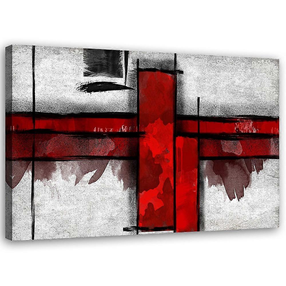 Impression sur toile, rectangles rouges abstraits - 90x60