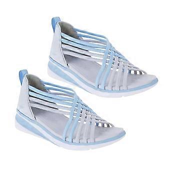 Groot formaat open teen dames sandalen met lage sleehak PU leer materiaal