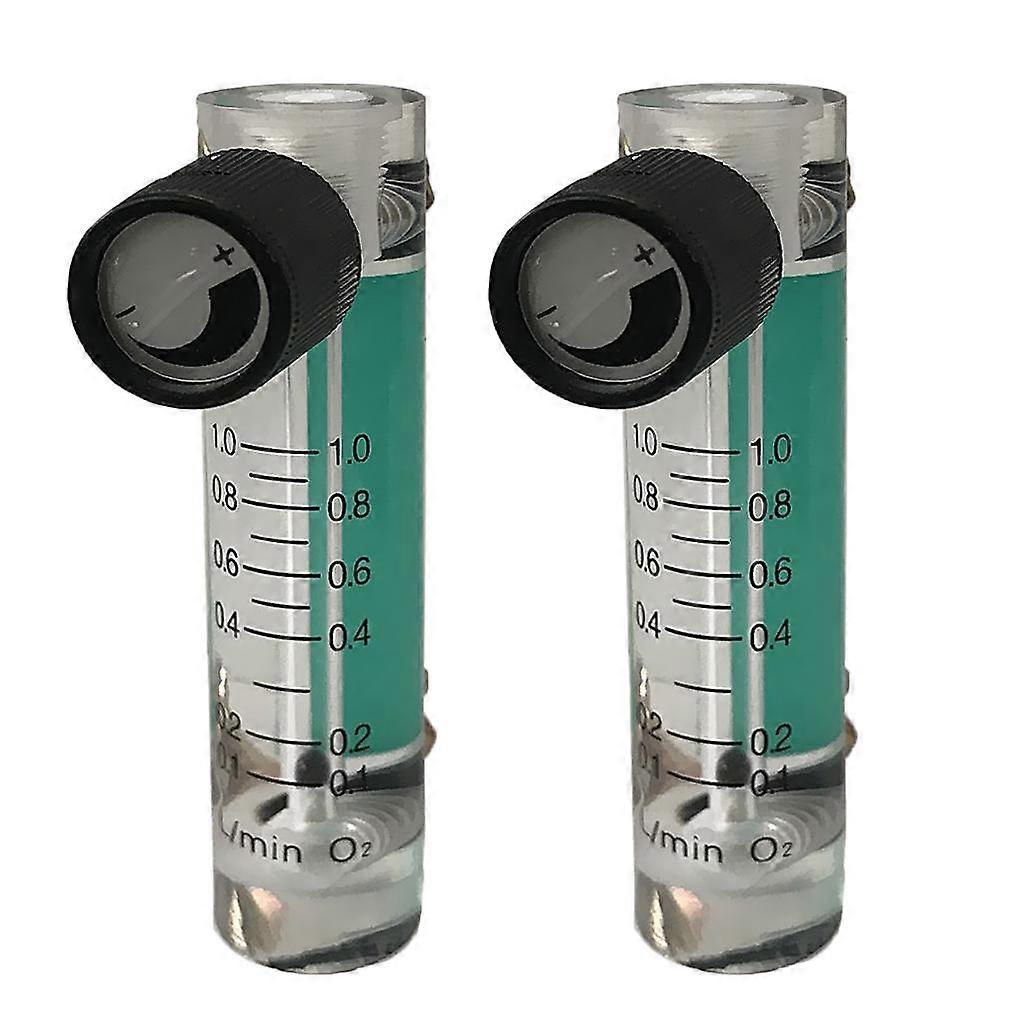 2 Pcs Oxygen Air Meter Flowmeter with Control Valve for Oxygen 0.1-1L