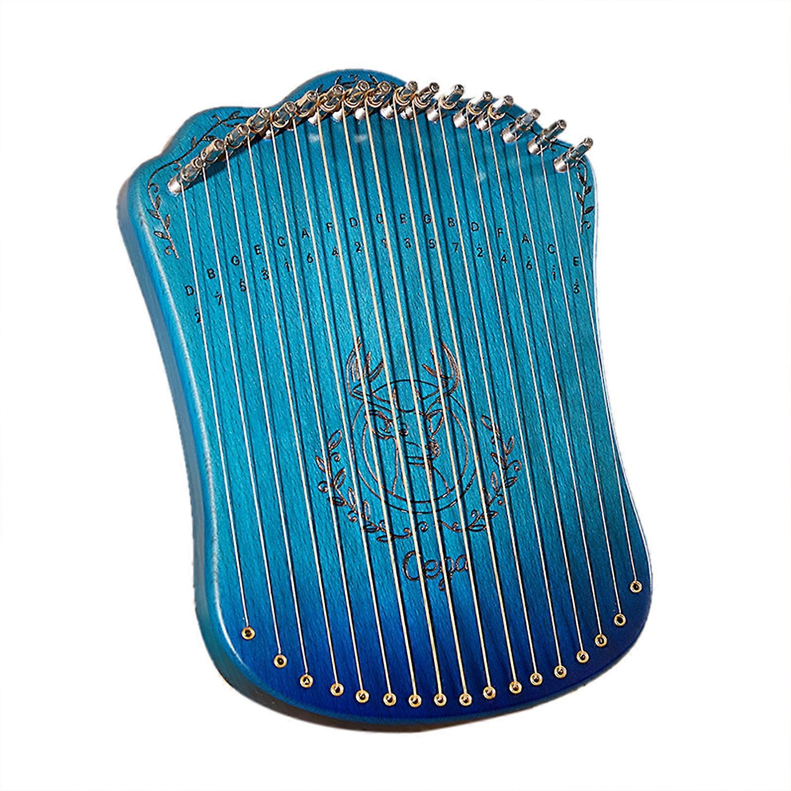 17 Lyre Portable Solid Beech Wood Harp String Musical Instrument with Tuning Wrench Picks for Beginners Kids Adults