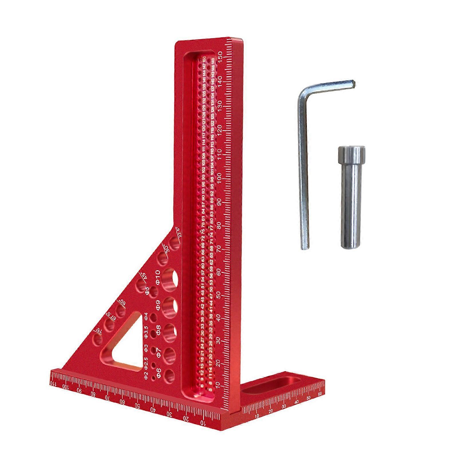 Aluminum Triangular Layout Measuring Tool Multiple Angles Measuring Ruler with Dowel Pin Wrench for Carpenter Engineer