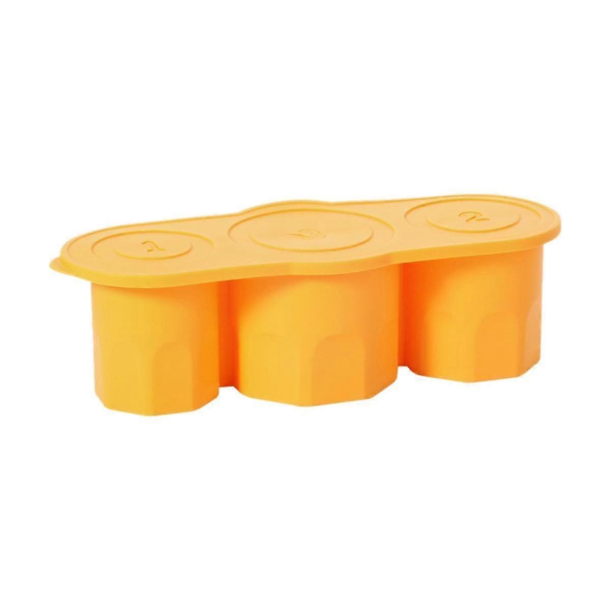 Yellow Easy Release Silicone Ice Tray for Making 3 Sizes of Hollow Diamond-Shaped Ice-Cubes for Cooling Drinks