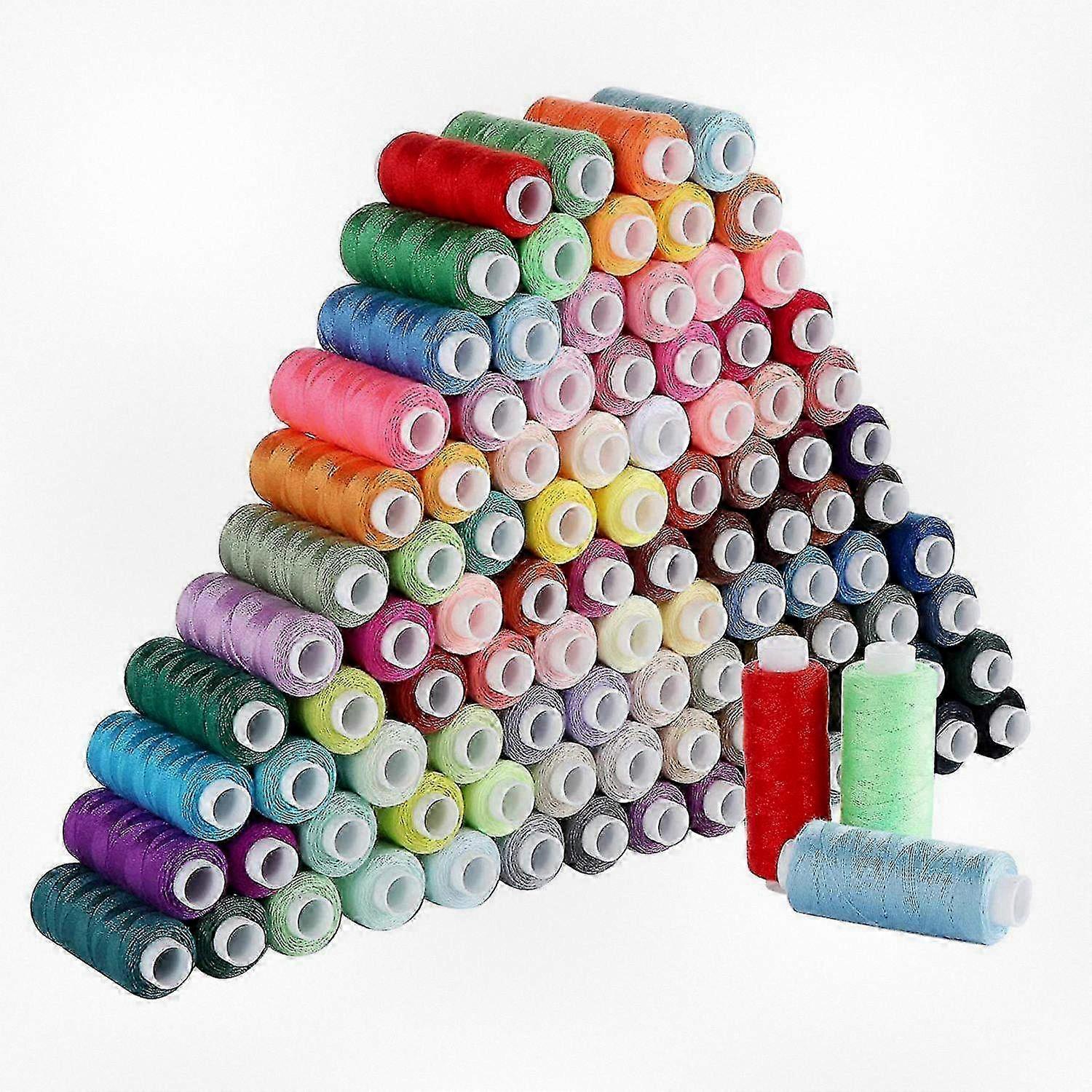 100-Color Sewing Thread Set, 250 Yards Per Spool, Polyester Kit for Hand and Machine Sewing Projects