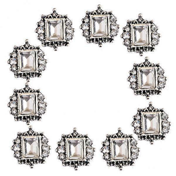 2x 10pcs Square Flatback Crystal Rhinestone Flat Back