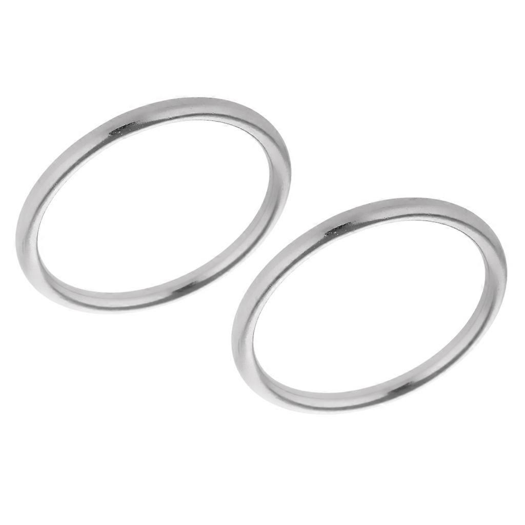 2x Welded Solid Brass Round for Webbing Strapping Saddlery Flat Cords