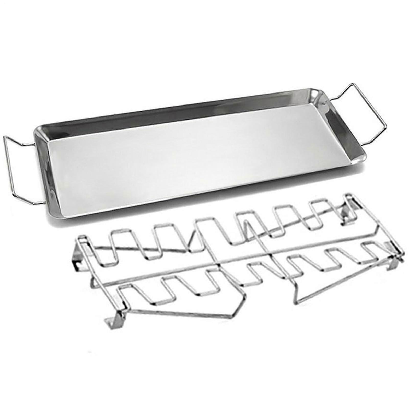 Stainless Steel Roaster Stand for Camping, Backyard Picnic and BBQ