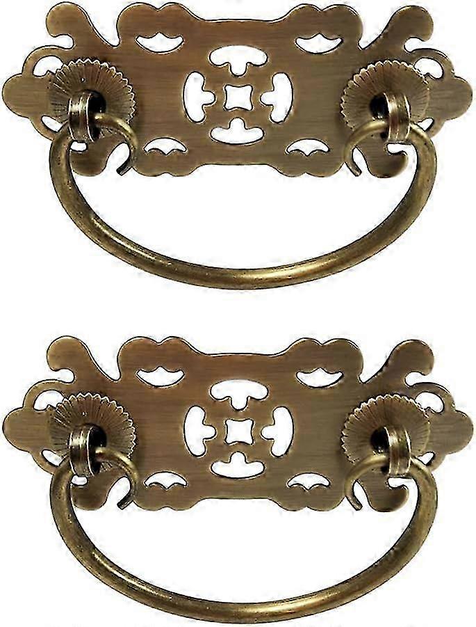 Vintage Antique Brass Drawer Pulls - Pure Copper Cabinet Handles & Knobs for Bookcase Drawers