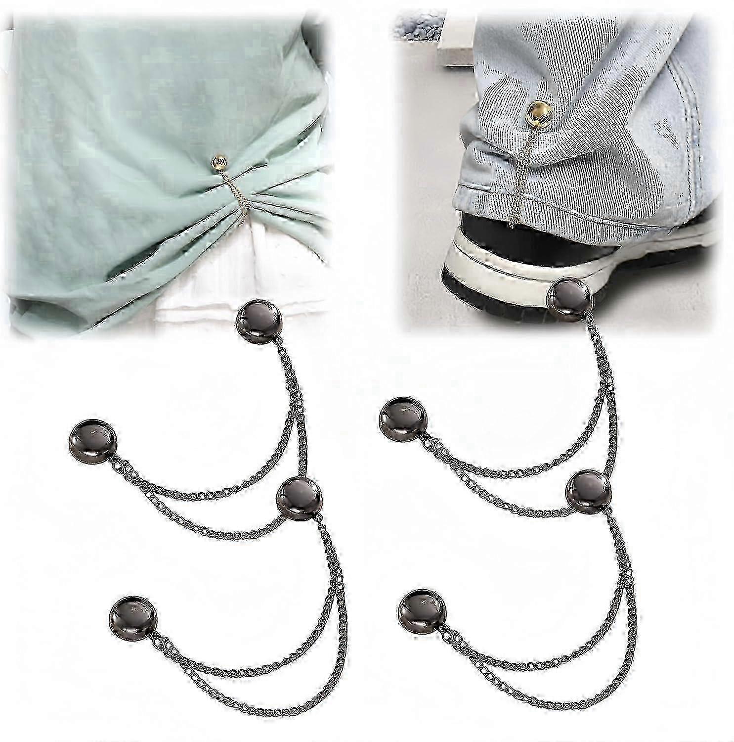 4Pcs Multi-Function Magnetic Clothing Clips, Strongest Magnetic Strength Buttons Clips, Multi-Purpose Magnetic Pinless Brooch for Women