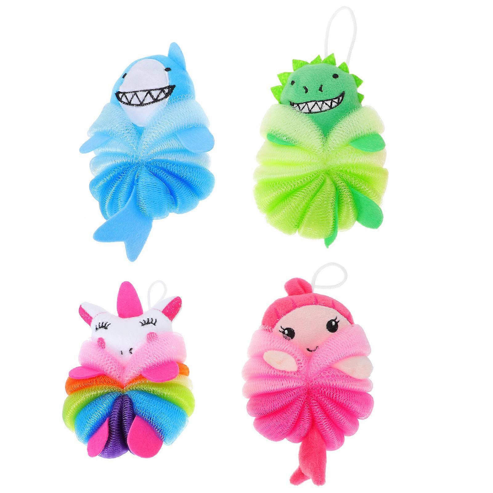 Soft Bath Scrubber Balls (4pcs) Gentle Exfoliating PE Shower Tool for Comfortable Cleaning