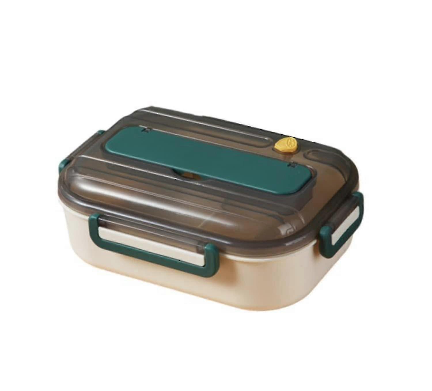 Lunch Box, 1300 ML Plastic Lunch Box With Cutlery And 2 Compartments, Picnic Airtight Box
