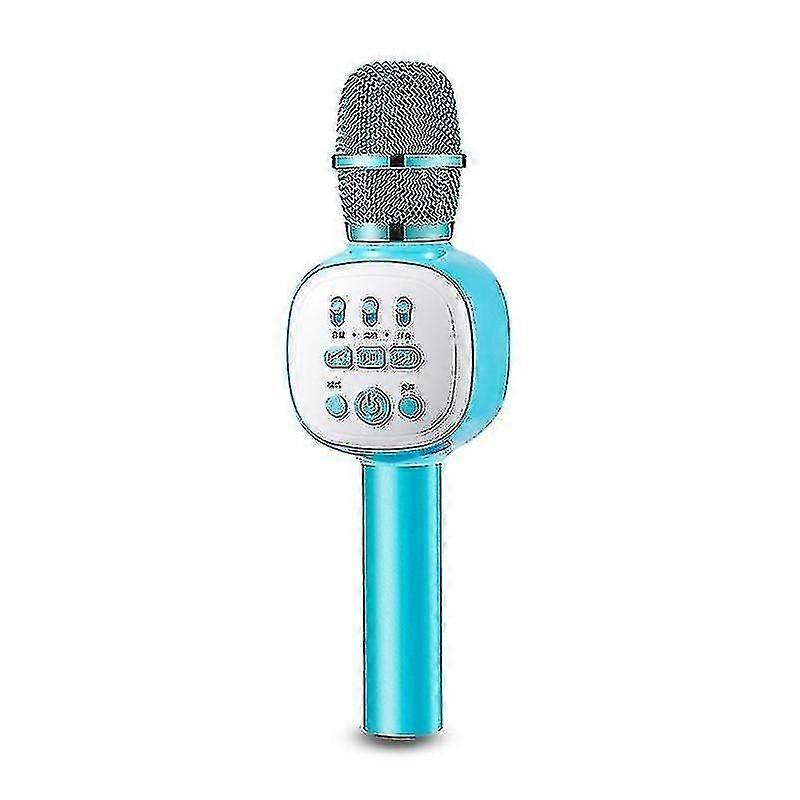 Blue-portable Wireless Bluetooth Karaoke Player Speaker With Led For Kids