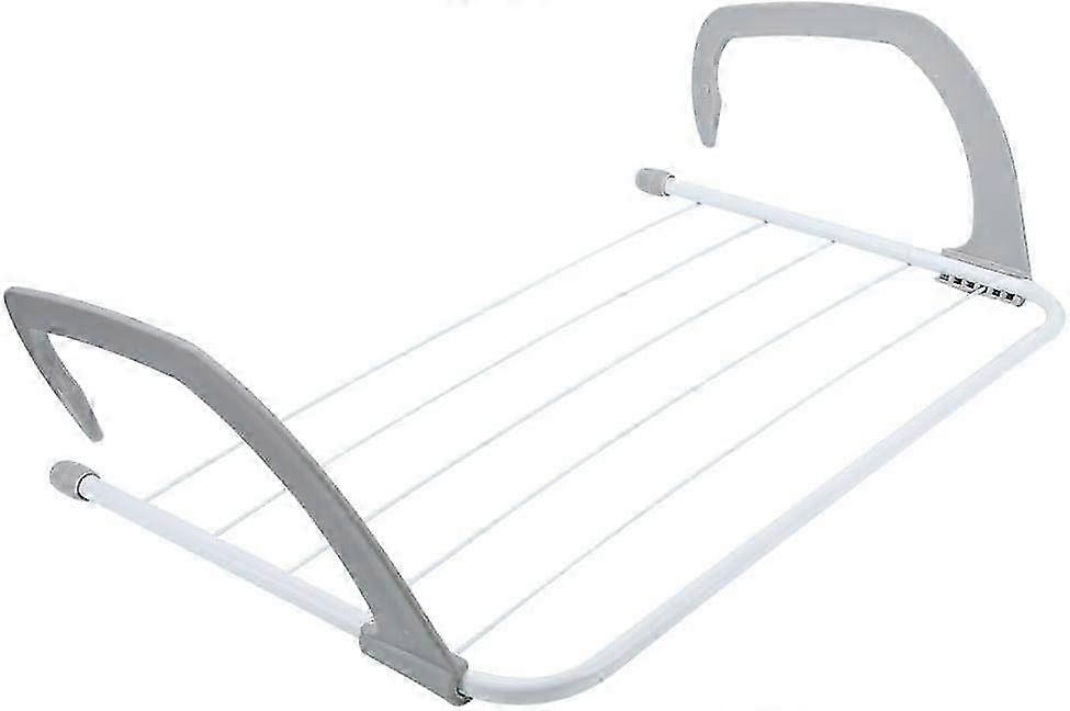 Rustproof Foldable Clothes Drying Rack, Portable Outdoor Balcony Hanger with Hooks, 2024