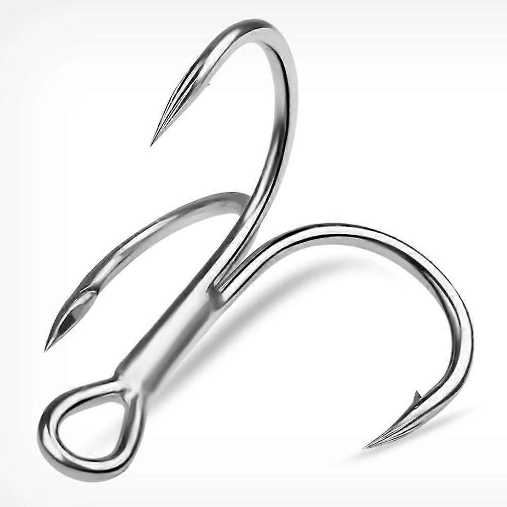 Angel accessories 20pcs High Carbon Treble Hooks Super Sharp, Solid Triple Barbed Steel Fishing Lure Jigging Fishing Hook Fish hooks(6)