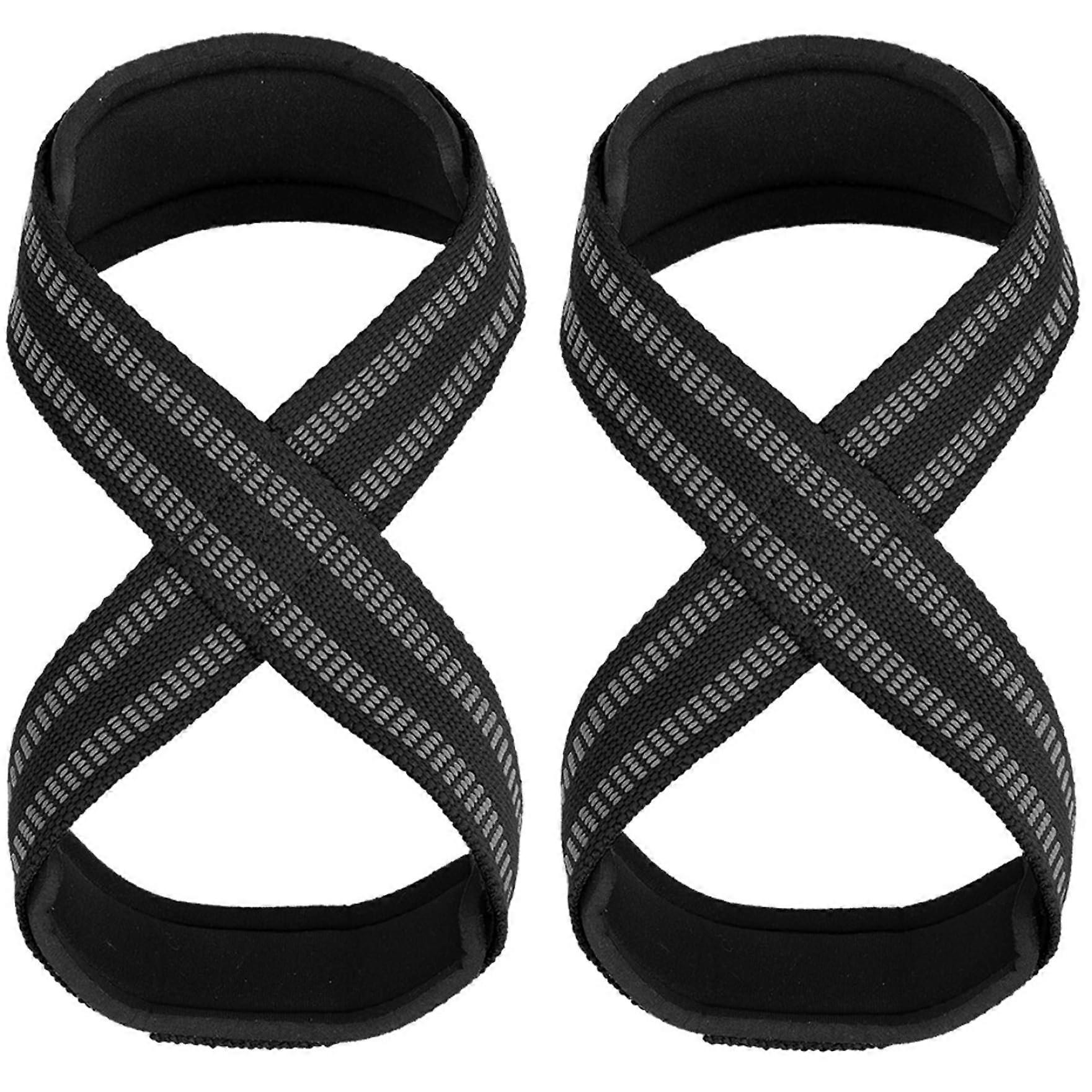 1 Pair Weight Lifting Straps Non Slip Figure 8 Lifting Straps with Cuff Handcuffs, Ergonomic and Comfortable Crucifix