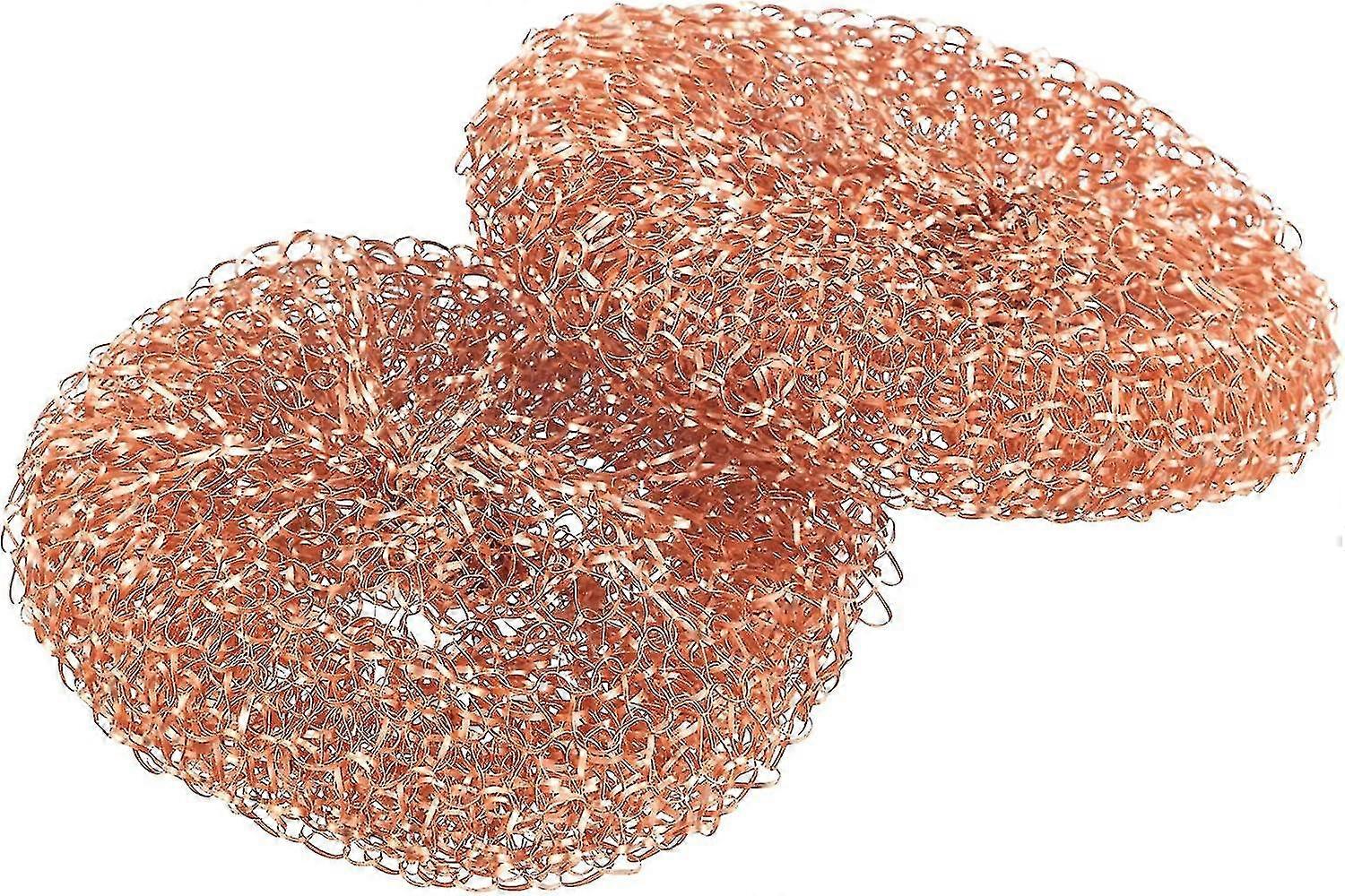 2 Copper Sponges Steel Wool for Kitchen Cleaning