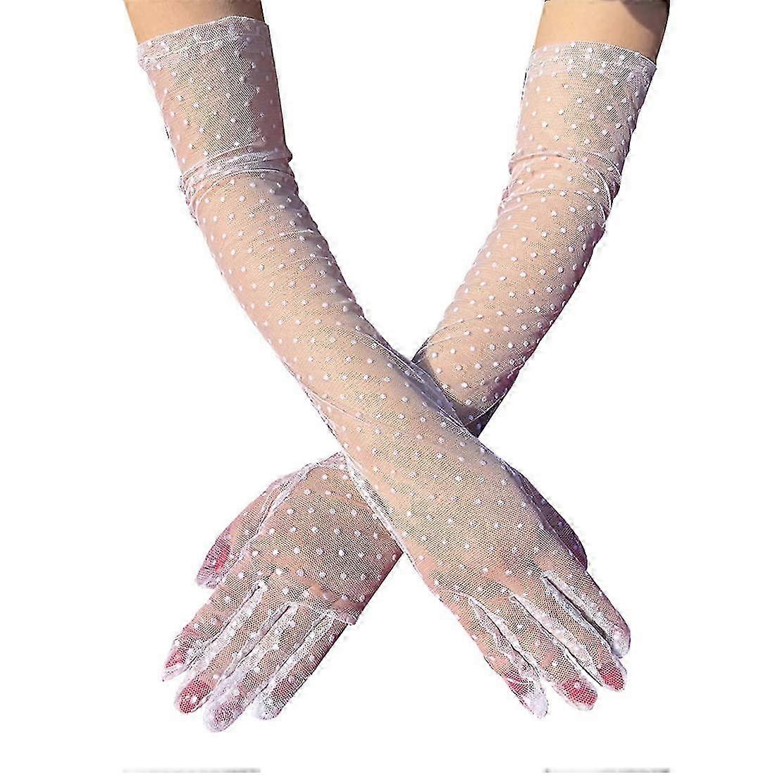 Fingerless Tulle Lace Gloves for Brides with Hook Design