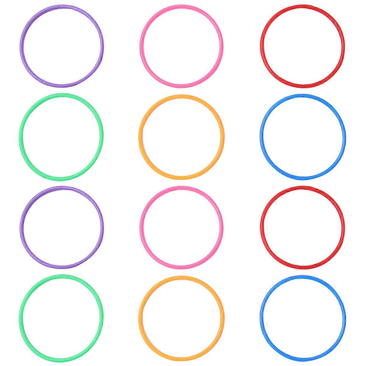 Plastic Ring Toss Game – 12pcs Set for Backyard, Carnival, Outdoor Fun – Promotes Hand Eye Coordination for Parties & Festivals – Random Colors