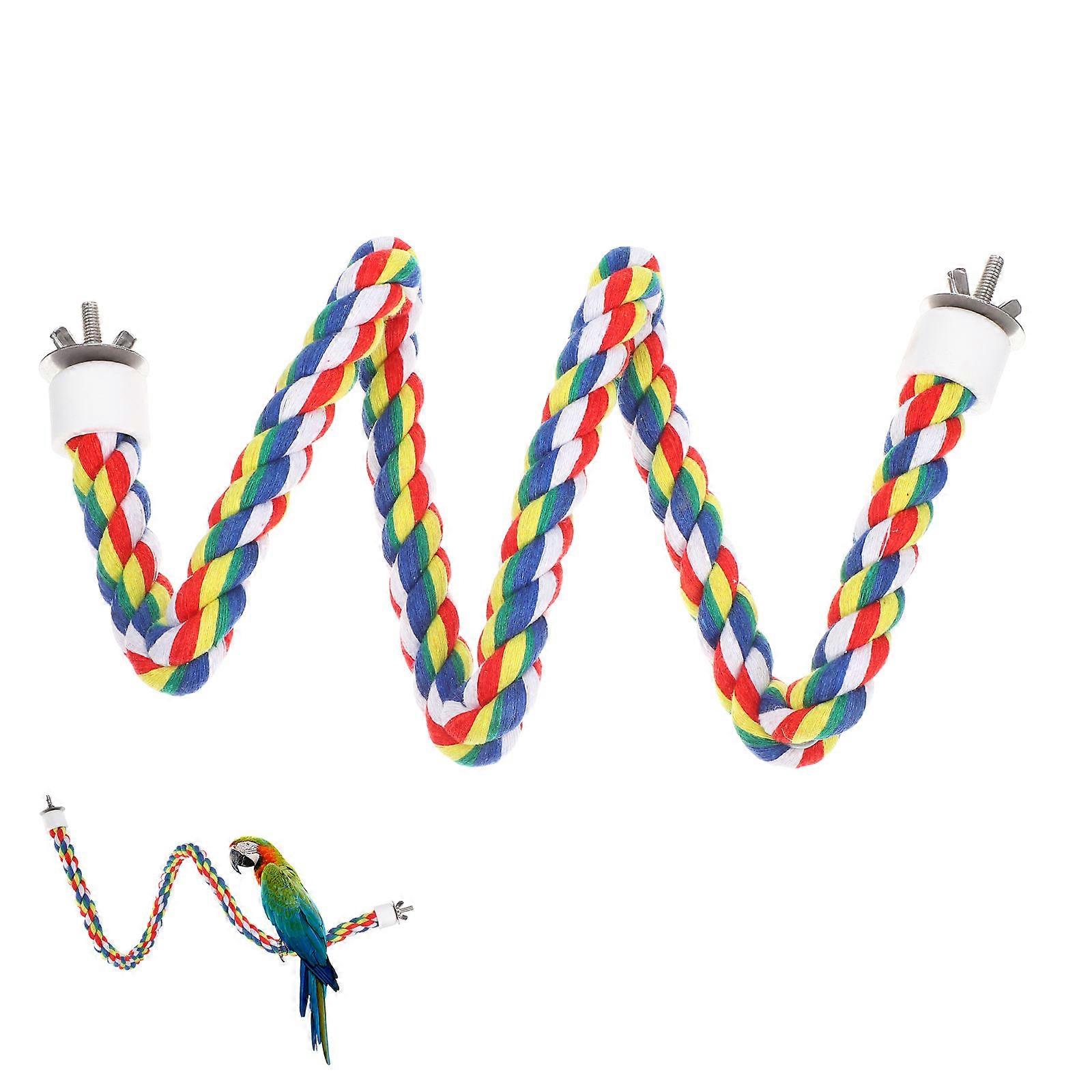 Bird Gym玩 , Durable Rope Perch for Climbing and Entertainment, 80cm Extended