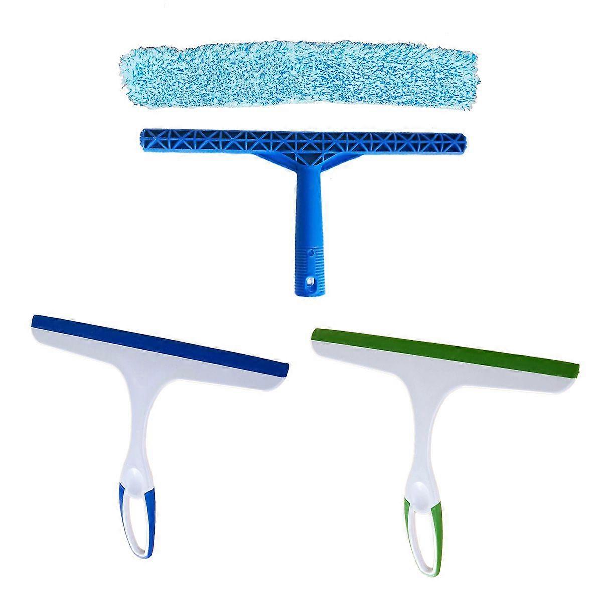 Window Squeegegees 3 Piece Set and Microfiber Window Cleaner, Window Cleaning Combo, Shower Wiper, Washer Cleaner Wiper Squeegees for Mirror, Floor, G