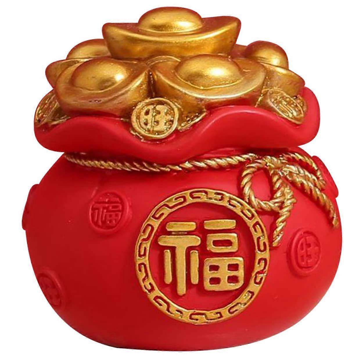 Walletresin figurine Lucky pouch design Carhome blessing decoration Unique rabbit Sorted color 12