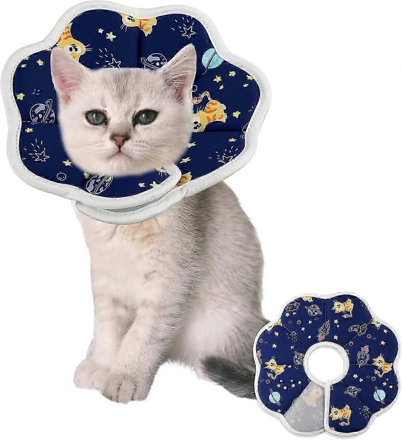 Adjustable Pet Recovery Collar for Cats, Soft Cone Collar to Prevent Licking Wounds (XS)