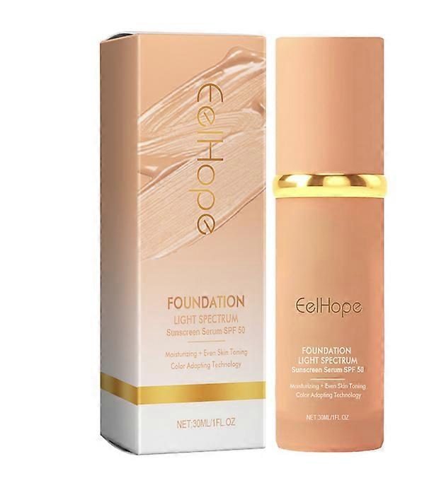 4-i-1 färgförändrande foundation, SPF50 mediumspektrum foundation, färgförändrande foundation för mogen hud, heltäckande hudvård, återfuktande anti-aging