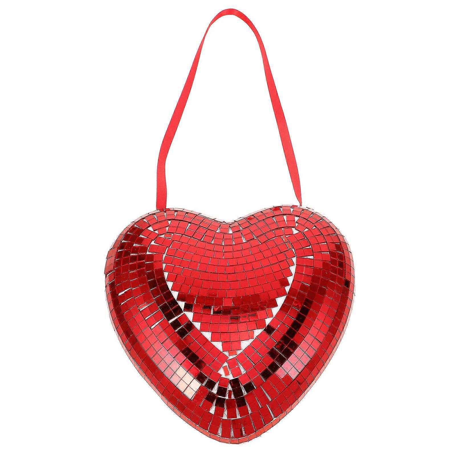 Valentines Day Heart Shaped Decorations Foams Mirror Disco Ball Party Decoration 1Pcs