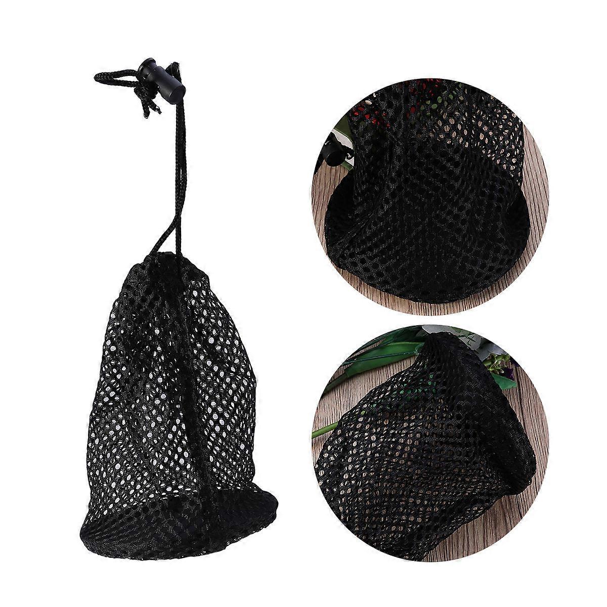 Mesh Drawstring Bag Ball Carrying Holder Outdoor Sports 17 X 12 X 0.5 Cm 2Pcs