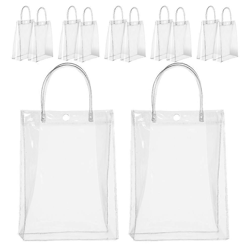 Clear Plastic Bags With Handles For Boutique Weddings Birthdays Rectangular Style 23.00X17.00X7.00CM 12Pcs