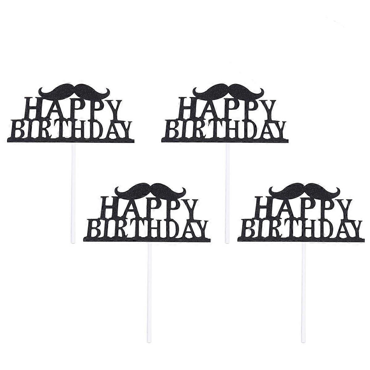 Birthday Party Cupcake Toppers Shape Black Table Decoration Effect 10Pcs